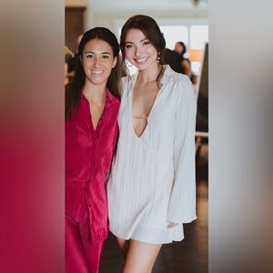 MESHKI Azar Crinkle Mini Dress With Hardware-Wheat